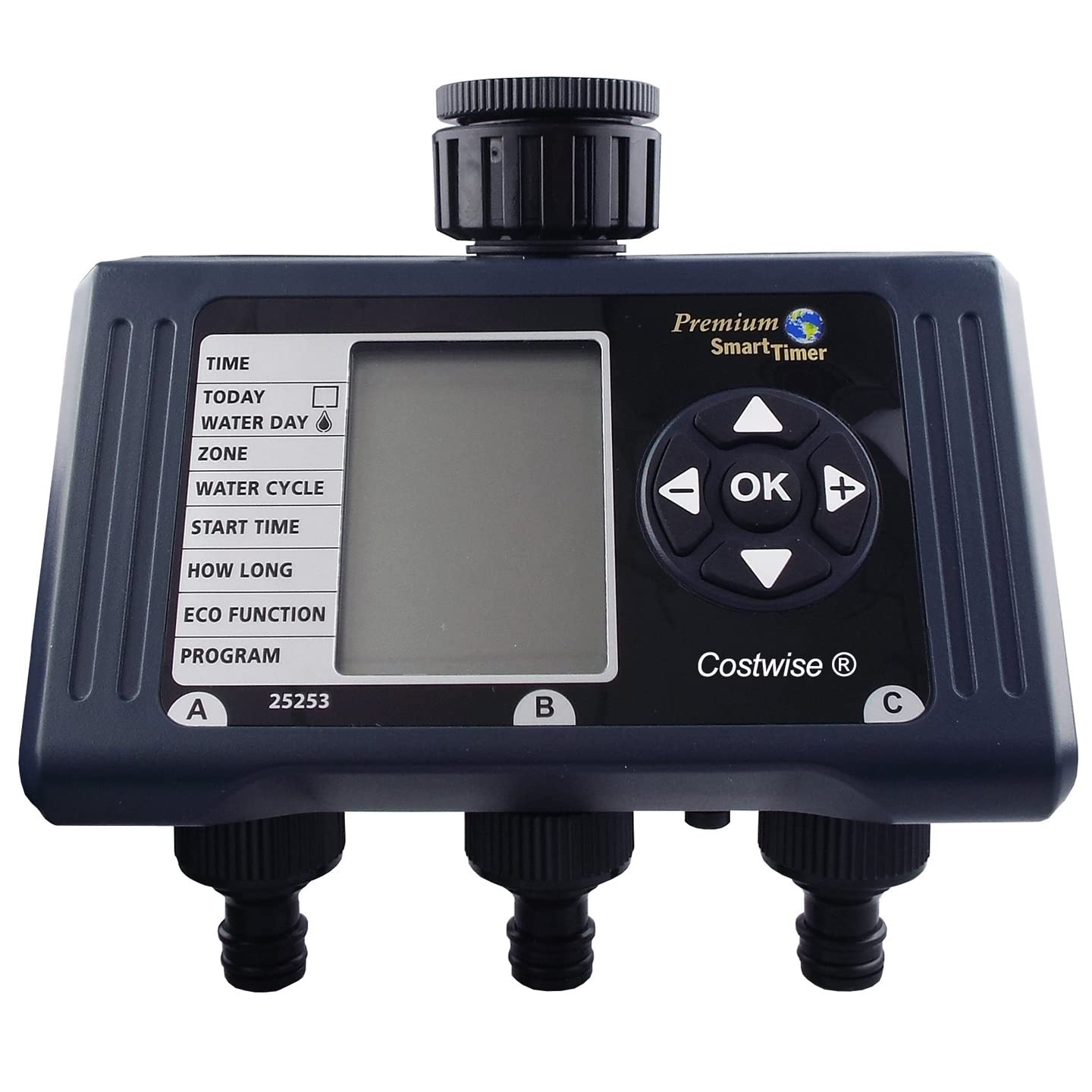 Ap Supplies Black 3-Way Outlet Water Timer - Optimize Water Usage And Provide Precise And Automated Watering For Lawns, Flower Beds, Vegetable Gardens, And Greenhouses.