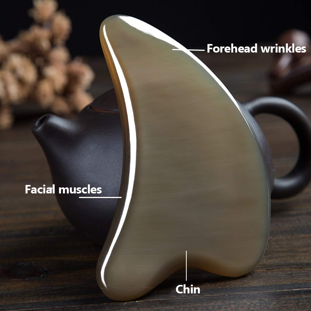 YXCKG Herramientas de Cuerno de Buey Gua Sha, Set de Masaje Facial Gua Sha, Herramientas de Masaje para la Cabeza,Elimine la Fatiga Antiarrugas para la Herramienta de Cuidado de la Piel de los Ojos
