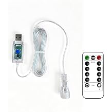 Replacement USB Power Cord with Remote for Select LED Curtain Lights Only
