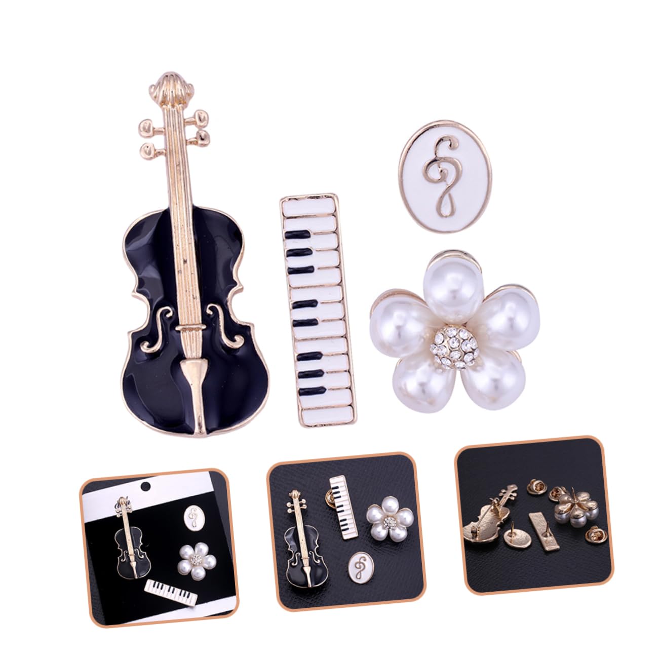 FRCOLOR Spilla Musicale Per Abbigliamento Violino Per Musicisti Accessori Per Bavero E Cravatta Per Amanti Della