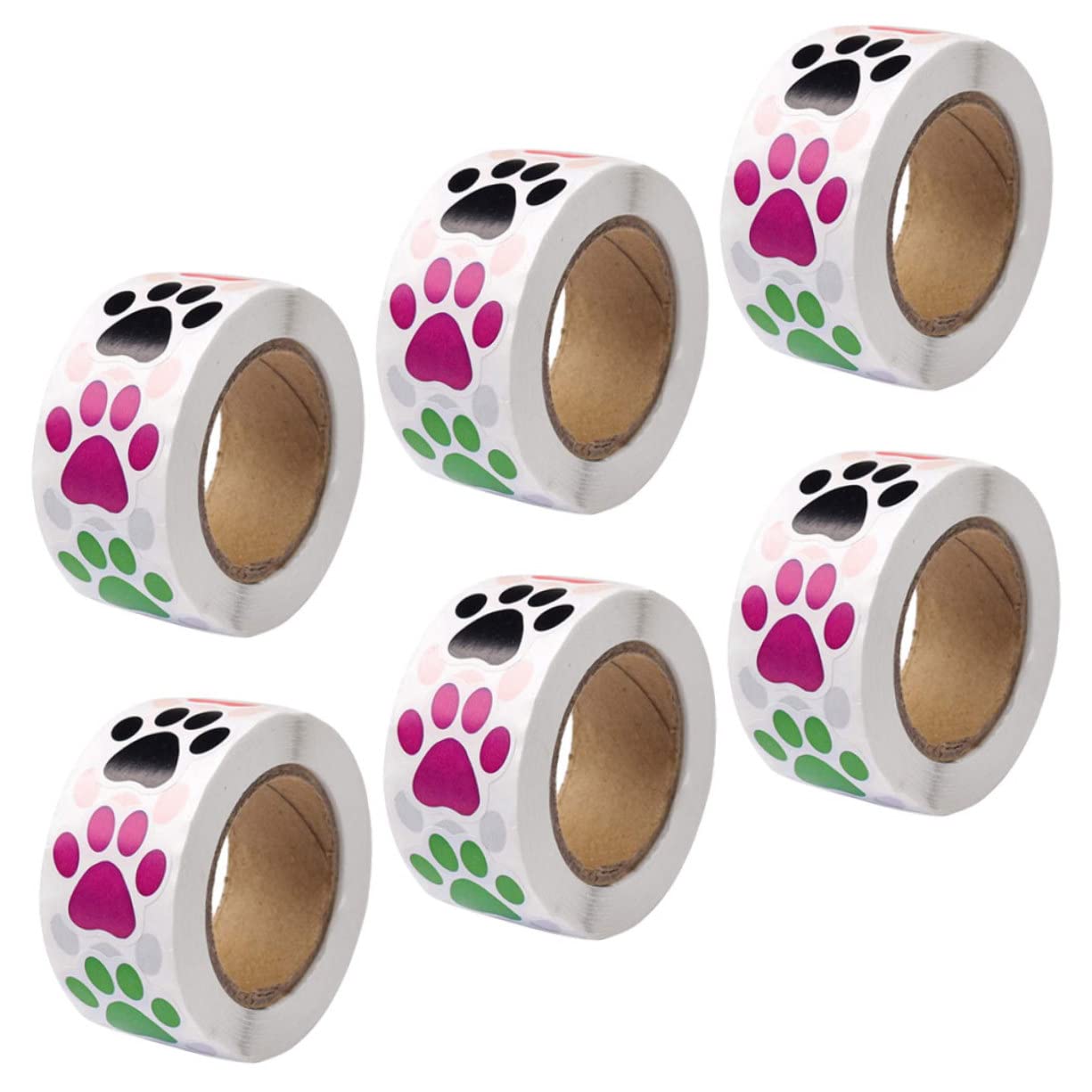 BESTonZON 4 Juegos Etiquetas Adhesivas De Pata Decoracion Infantil Decoración Infantil Equipo Patas Embalaje Pegatinas Etiqueta De La Pata Placa De Cobre Pegatinas Colorful 6 Rollos * 4