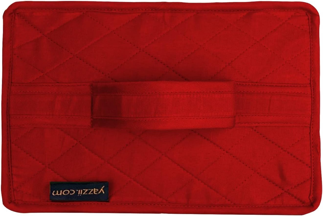 Yazzii 4 Pocket Crafter’s Organizer Tote – Arts & Crafts Storage Tote Bag - Multipurpose Storage Organizer for Crafts, Sewing, Jewelry, Make Up – Red