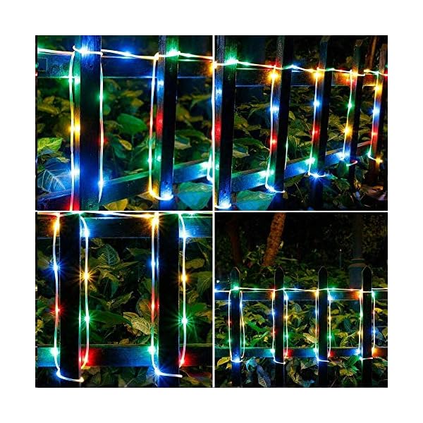 LED-Lichterkette, batteriebetrieben, 120 LEDs, 8 Modi, wasserdicht, dimmbar, Timer, mit Fernbedienung, für Garten… – Bild 4
