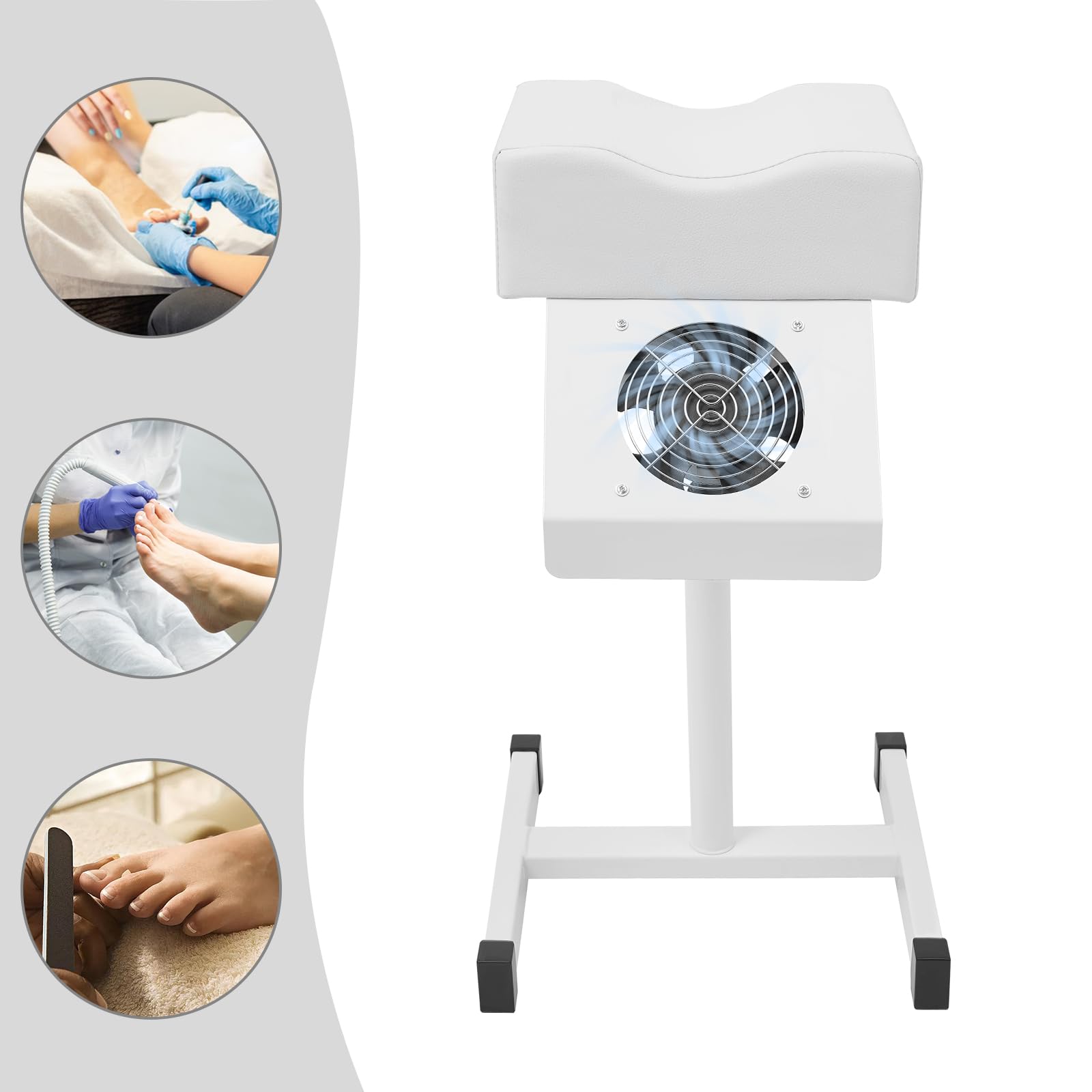 Sedia mobile pedicure per pedicure con aspirazione, sgabello da salone regolabile in altezza, poggiapiedi, poggiapiedi, poggiagambe per salone di bellezza e salone di unghie, 12,2 x 11,02 x 17,72