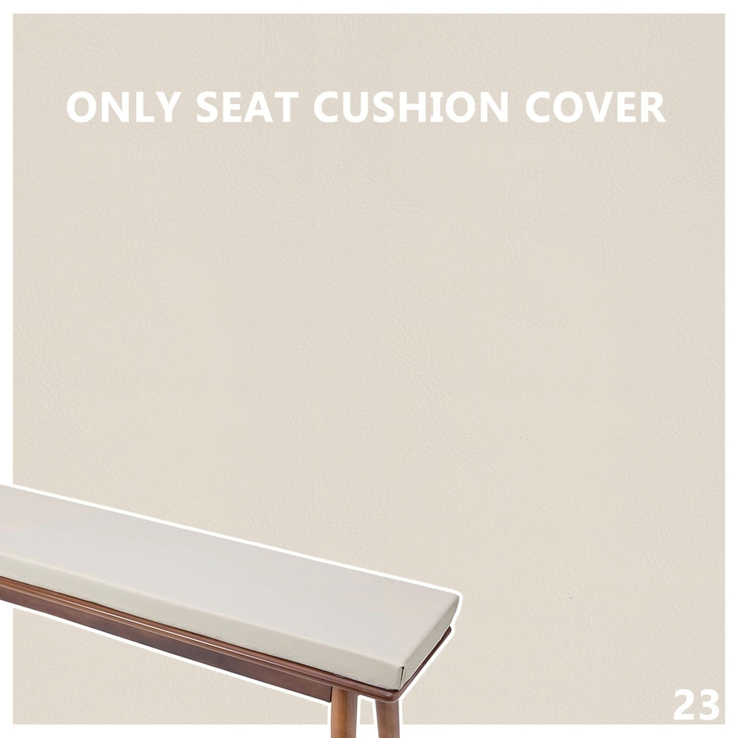 Fodera per Cuscino da Panca Esterno Spessa 8 Cm, Fodera Antiscivolo Impermeabile per Cuscino da Panca, Fodera di Ricambio per Cuscino da Panca con Cerniera(Beige,110x60x8cm Thick)