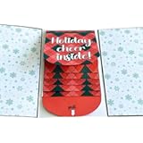 Handmade Waterfall Christmas Gift Card Booklet, Birthday Gift Card Holder Book, Pull-out Design Merry Xmas Gift Card Book, DIY Personalized Wow Card Holder (Color D,1)
