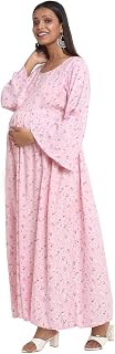 Mylo Essentials Maternity Dress For Women With Zippers, Maxi Dres, Adjustable Belt For Growing Belly, Day & Night Comfort,... Price In India
