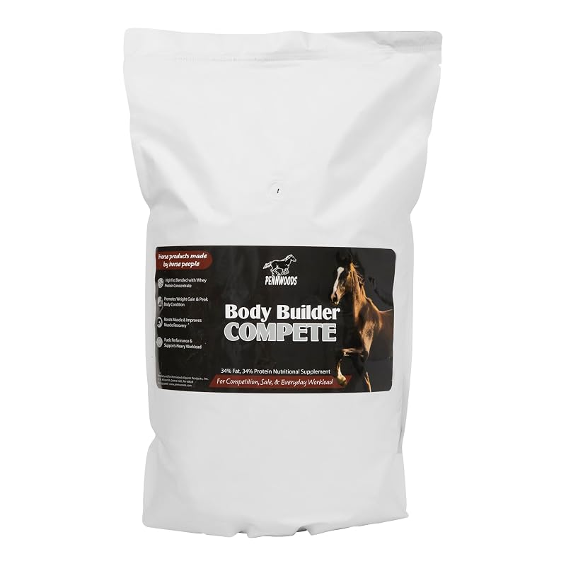 Suplemento calórico para equinos Pennwoods Body Builder Compete com alto teor de gordura e proteína 5 kg
