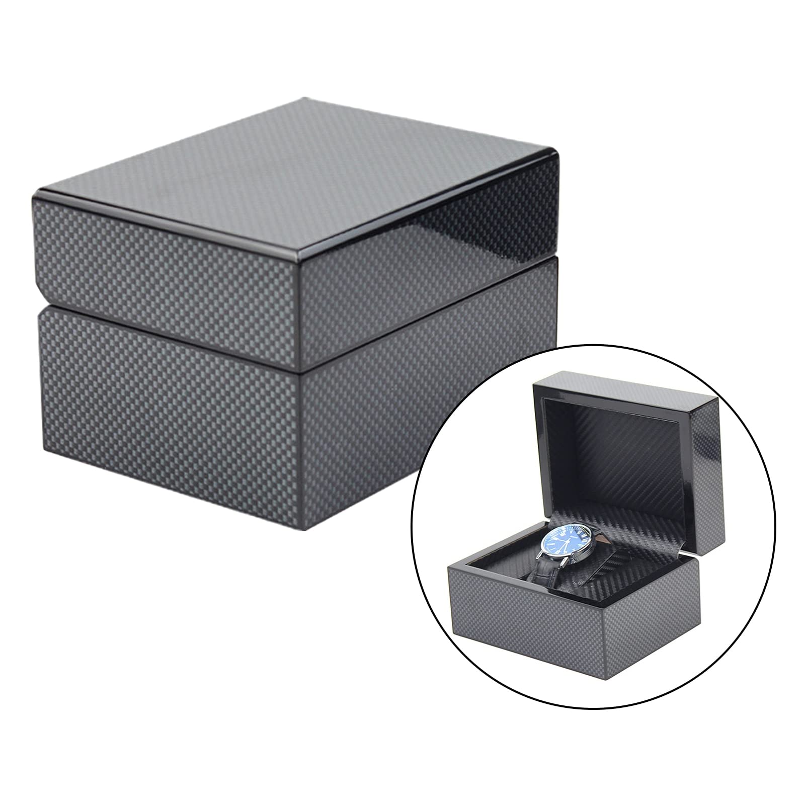 Uhrenetui, Aufbewahrungsbox, Uhrenbox, Uhrengeschenkbox, Aufbewahrungsbox für einzelne Uhren – Uhrendisplaybox aus Kohlefaser, Organizer für einzelne Armbänder – Uhrenetu