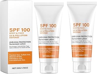 Sunscreen Spf 100,2 Pack Factor 100 Sun Cream Waterproof Sun Cream For Face & Body Face Sunscreen,Sunscreen Lotion With UVA/UVB Protection,Prevent Sunburn Skin Care For All Skin Types And Ages