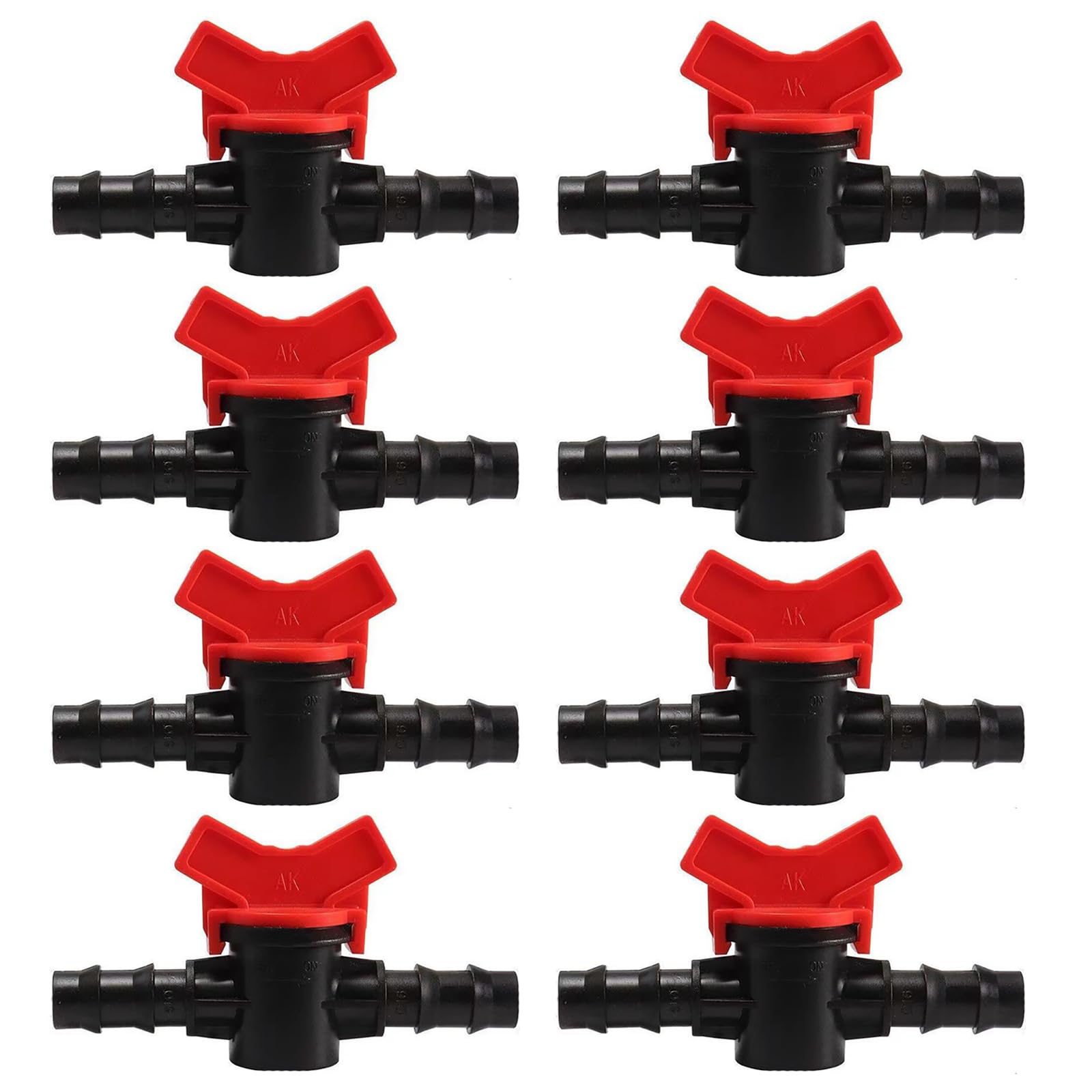 SagaSave 8PCS Barbed Ball Valve, 12mm Drip Irrigation Barbed Ball Valve, Shut Off Switch Flow Control Valve, Ball Valve Barbed, Hose Pipe Joiner Faucet Connector Adapter (BK)
