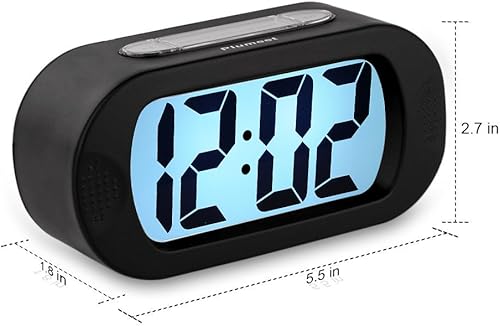 Miniatura 6 de Reloj despertador digital - Reloj de viaje Plumeet con repetición y luz nocturna fácil de configurar para niños sonido ascendente funciona con pilas
