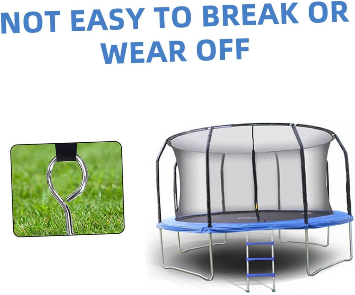 HEMOTON Heavy Duty Iron Tent Stakes 4pcs Set, Camping and Canopy Ground Anchors, Portable Screw-in Lawn and Beach Tent Pegs for Outdoor Recreation and Pet Securing