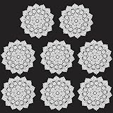 Qualitätsmaterial: Die gehäkelten handgefertigten Spitzenuntersetzer sind aus Material, langlebig zu verwenden, waschbar und wiederverwendbar, zuverlässig zu verwenden mit schöner Handwerkskunst, hitzebeständig und nicht leicht zu verformen und zu brechen, schön für die Dekoration Ihres Hauses, und Sie können sie für eine lange Zeit halten