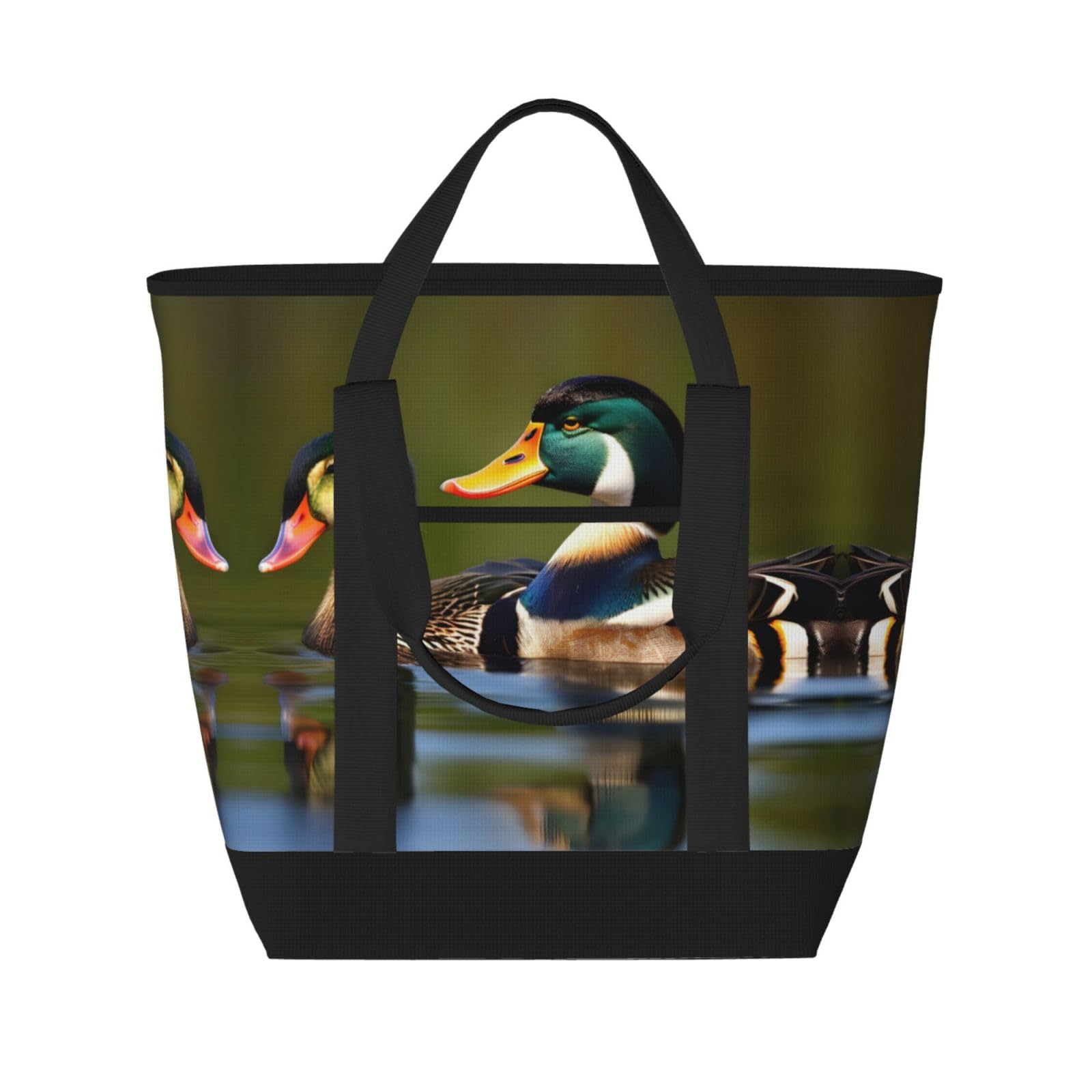 Sac isotherme grand volume à imprimé canards colverts pour vos courses - 8