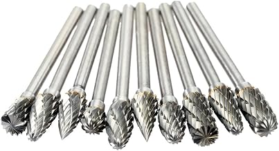 KKmoon Acessórios de moagem elétrica 10pcs 0,12 * 0,24 polegadas Cortador de fresagem de carboneto de aço de tungstênio para conjunto de ferramentas de rebarba rotativa CNC para gravação