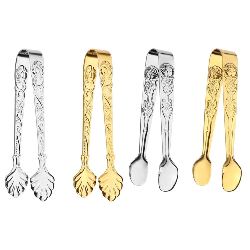 6 Stück Edelstahl Zuckerzangen - Eiswürfelzangen Für Party & Buffet