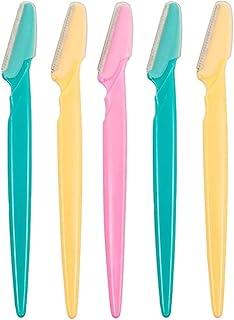 Eyebrow Razor Facial Hair Remover Eyebrow Trimmer Eye Brow Shaver 3 Colors Facial Hair Shavers with Precision Cover, Facial Hair Remover Trimmers (Pack of 5)