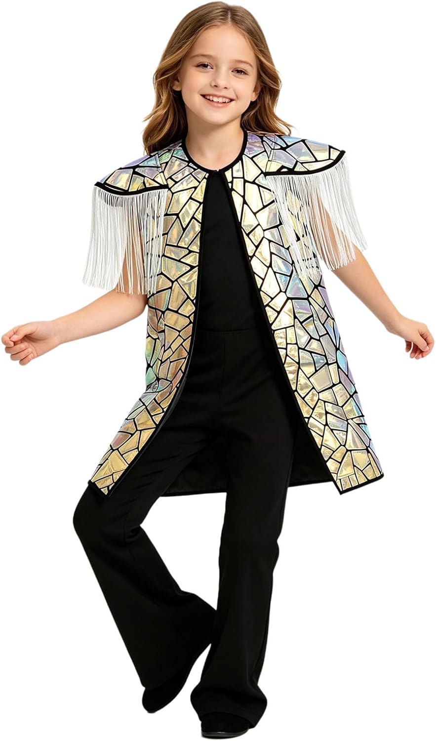 Kids Tassel Coat Celebration School Event Gala Celebration | Group Activity,School Event,Costume Gathering,Versatile To Wear Over Leotards Dresses or Bodysuits,Featured Show