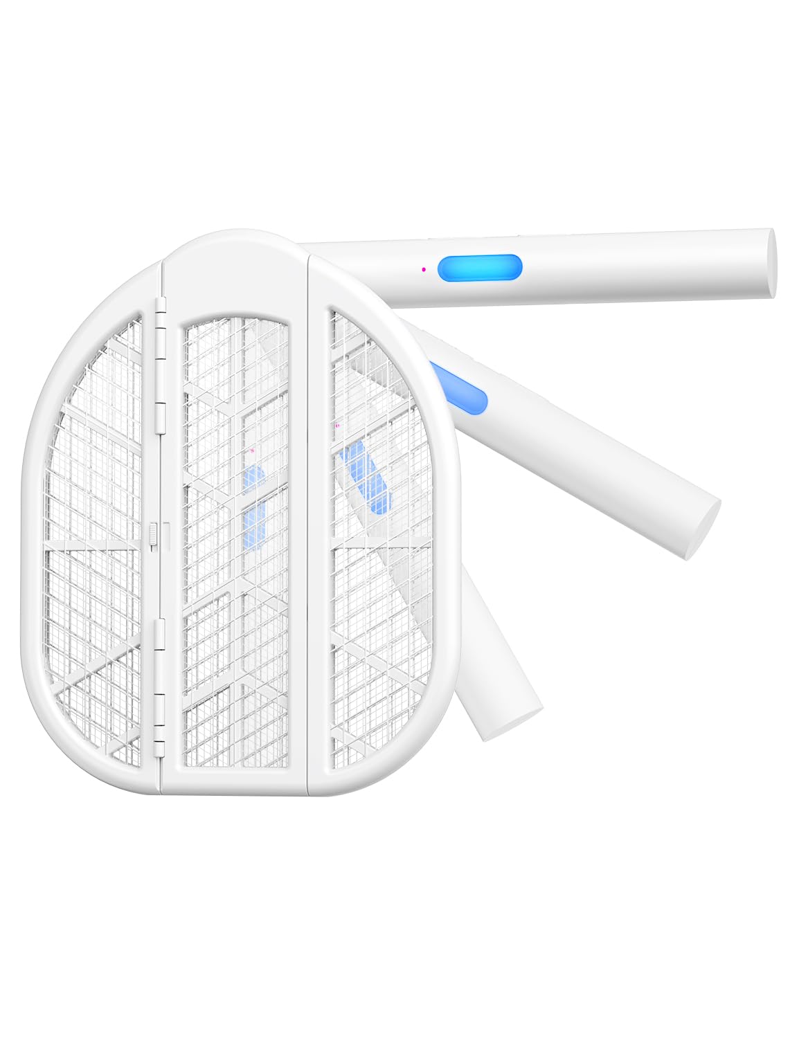 AROEVE Plegable Raqueta Mosquitos Electrica 4000V Atracción por luz Azul, Dos Modos, Batería 1500mAh Perfecto para Hogar, Oficina, Jardín, Patio, Camping