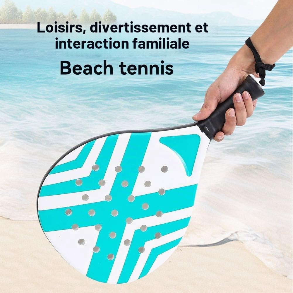 Lot 2 Raquettes Padel avec Cage,Idéales pour Le Tennis et Le Contrôle Sportif. sont Dotées Trous Intelligents pour Une Utilisation en Extérieur,Balles et d'un Sac Transport.