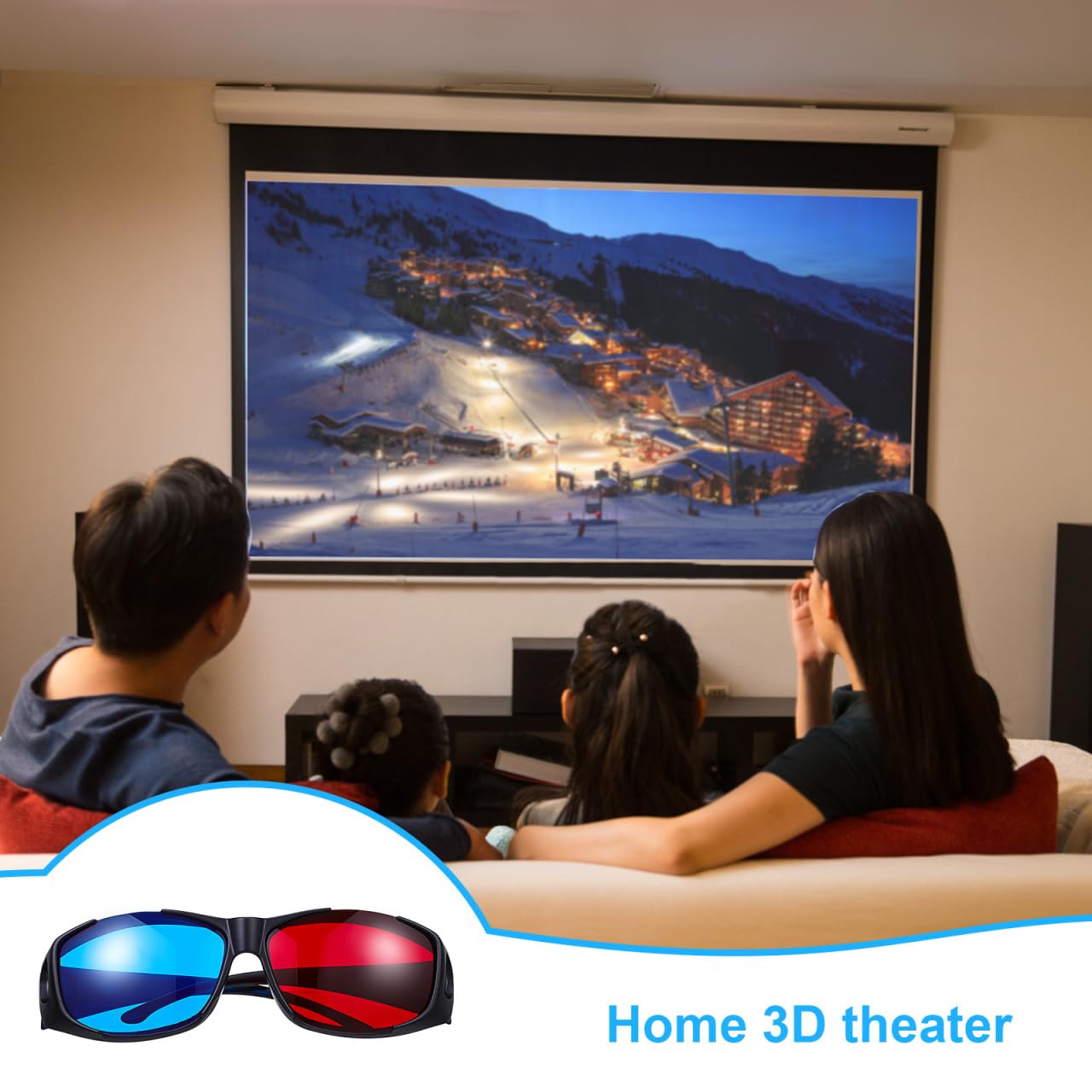 DOITOOL Occhiali 3D Anaglifi Rossi E Blu Per Film a Casa E Cinema Set Da 5 Pezzi in Plastica Leggera Confortevoli E Compatibili Con Proiettori 3D Per Esperienza Visiva Immersiva