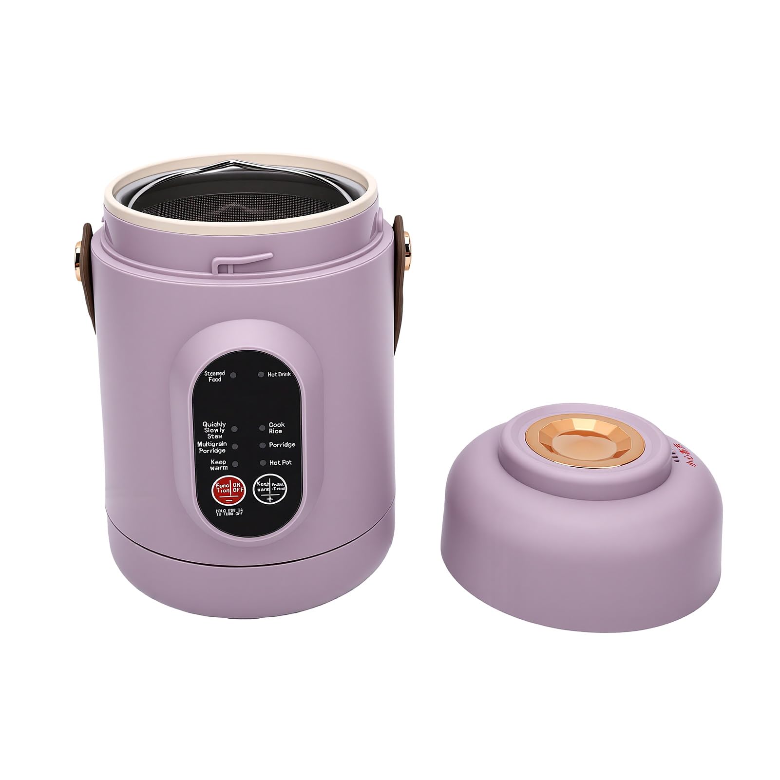 Mini Cuociriso da 800 Ml, Piccola Pentola, Timer 12 Ore (Spina
