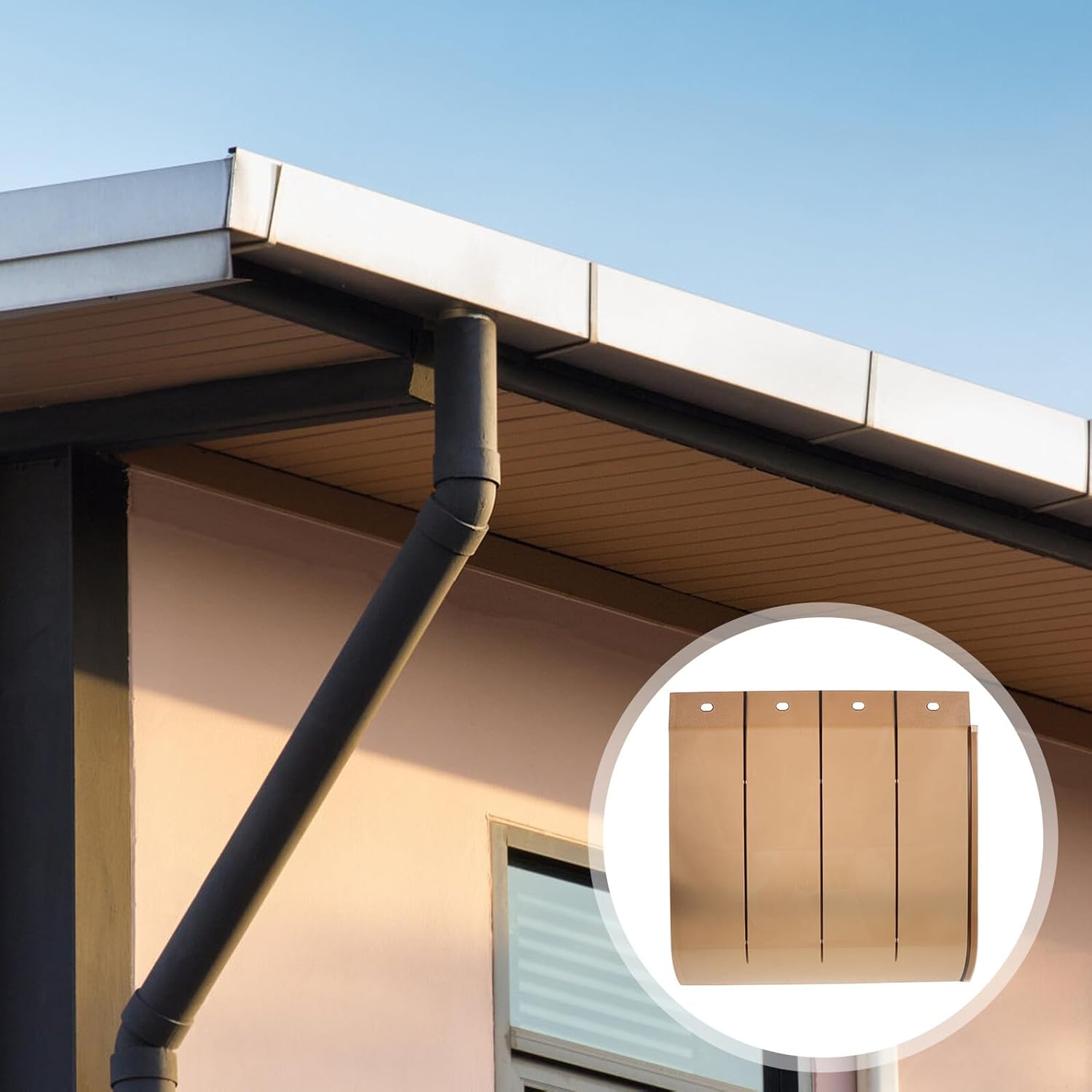 Replaceable Window Awning Canopy 40x40cm Brown Flat Patio Rain Cover Balcony Porch Door Outdoor Yard Supply