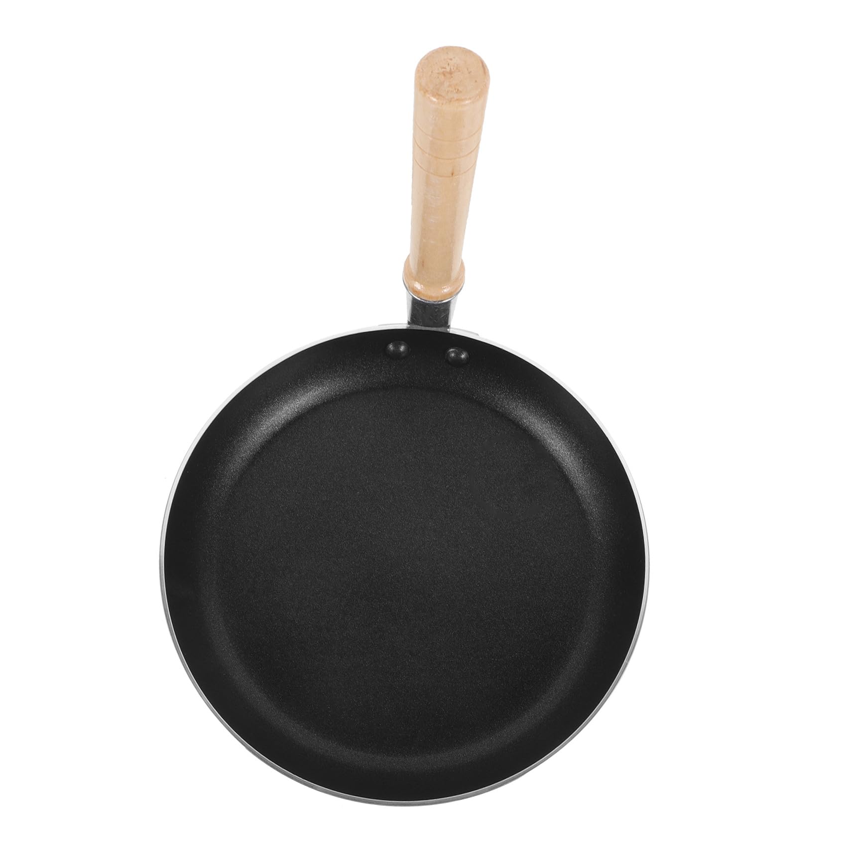BESPORTBLE Padella Antiaderente Piccola per Uova Manico Verticale in Legno, per Cucina Giapponese e Frittate, Fondo Piatto da 19 CM Resistente al Calore