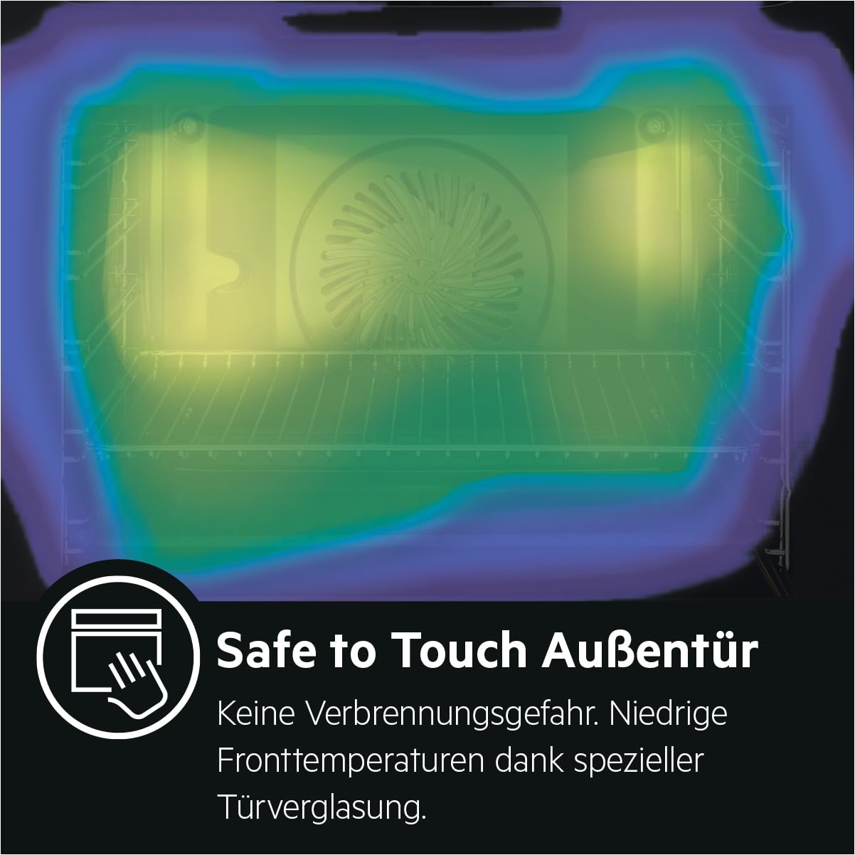 AEG Einbaubackofen Serie 5 Ringheißluft Pyrolyse Selbstreinigung 25 Automatikprogramme LED-Touchdisplay Schwarz BPE53516AB