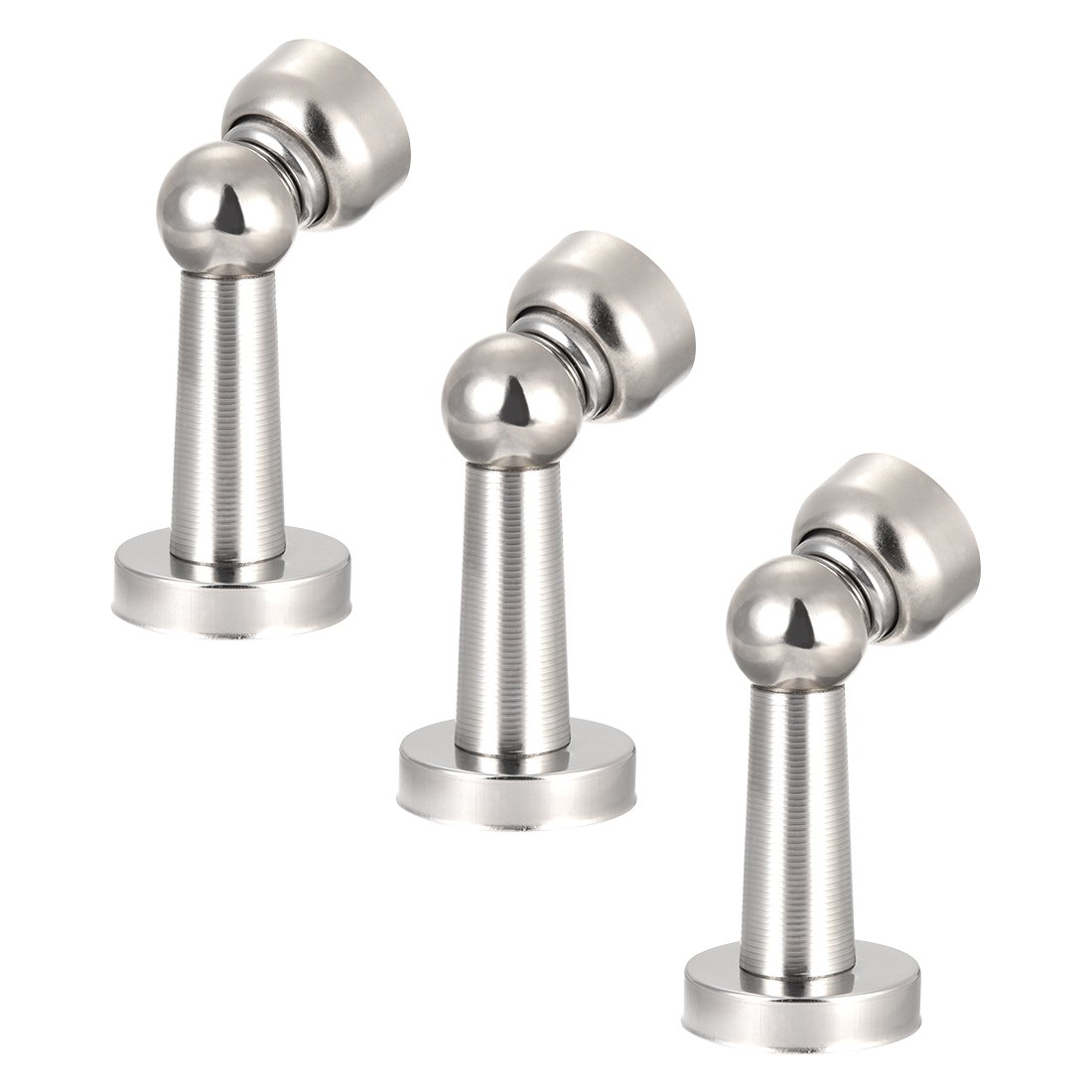 Nvsfzgiyg Silver Door Stops, Wedges, Jammers, Stainless Steel Magnetic Catch Holder Stopper Doorstop Polished Finish Tone 3Pcs