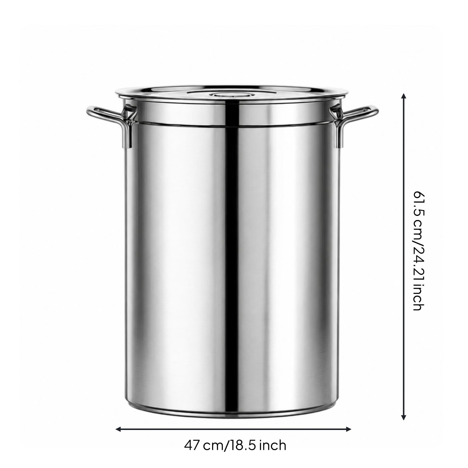 Olla Acero Inoxidable con Tapa Versátil Olla con Marcas Internas Cómoda Cazuela para Cocineros, Comedores, Cocina Comercial, 40 60 Cm