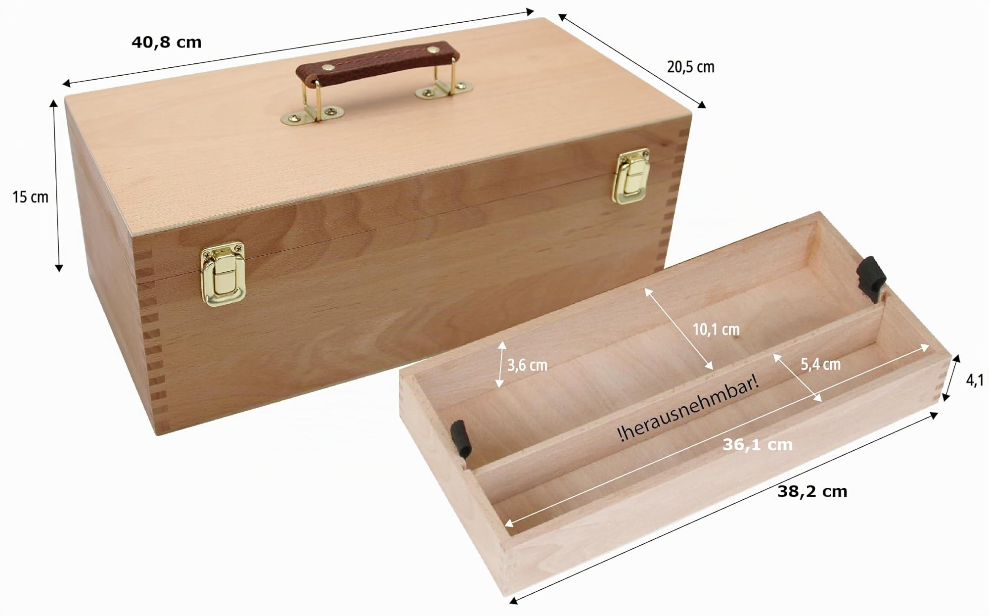 Paintersisters XL-Utensilienkoffer Malkoffer Malbox Pinsel Schatulle Holz Werkzeugkiste Aufbewahrung