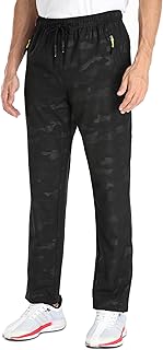 AIRIKE Calça masculina de caminhada com cintura elástica, resistente à água, secagem rápida, leve, para uso ao ar livre com bolsos com zíper