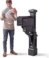 Vista 8 de Step2 Atherton Buzón y poste extra grande, resistente a la intemperie, buzones grandes para exteriores, hechos de plástico duradero, fácil