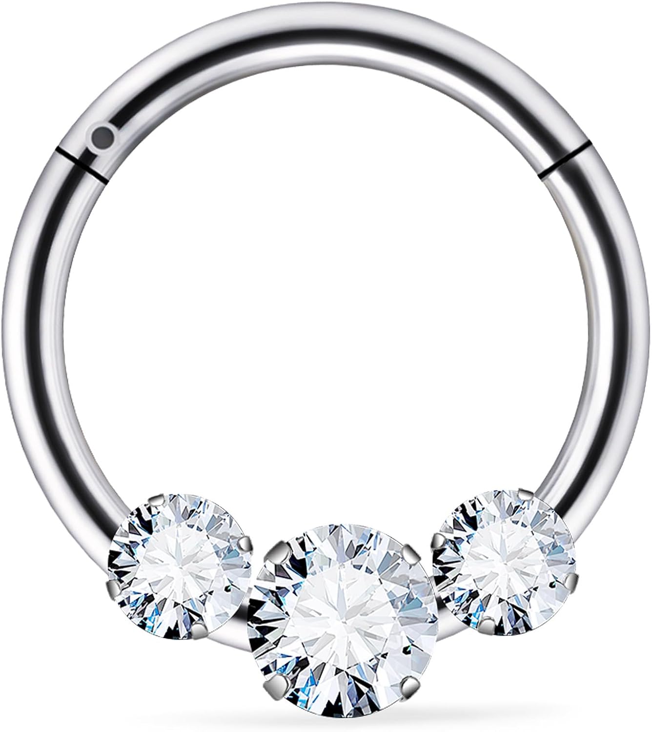 Vsnnsns G23 Titanium Septum Rings 16G 18G 20G Daith Piercing Jewelry Clicker Septum Jewelry CZ Opal Septum Rings Daith Earrings Piercing Jewelry Hoops For Women Men