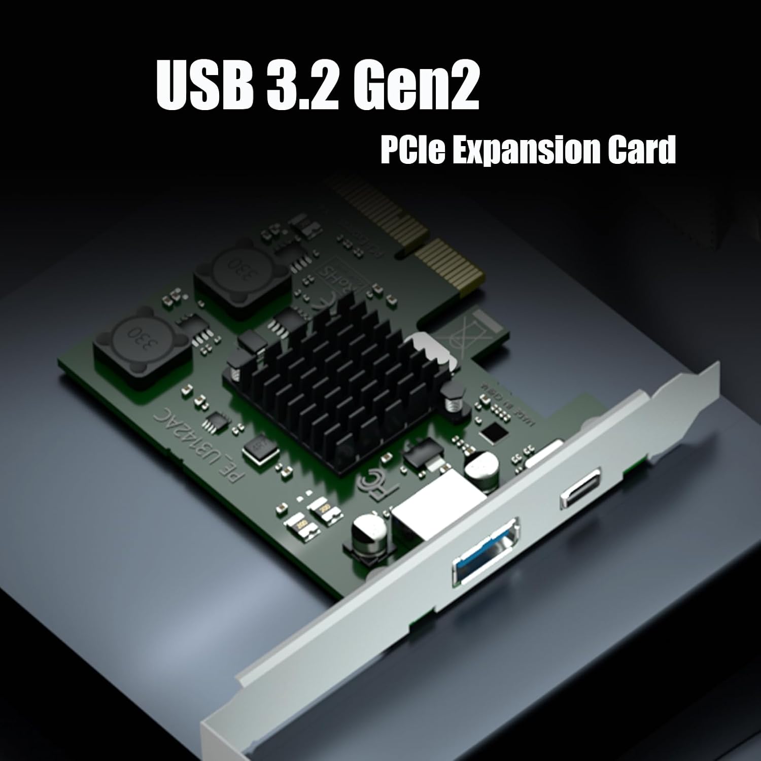 GLOTRENDS U3142AC 2-Port 10Gb PCIe USB Expansion Card, USB-C and USB-A Ports (USB 3.2 Gen 2), PCIE X4 Interface, Compatible with Windows/Linux/macOS