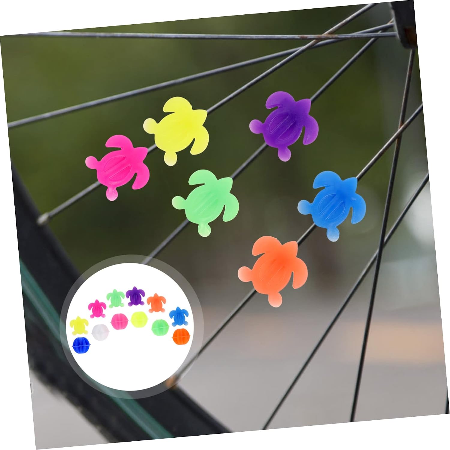 VICASKY 61pcs Bike Decorations for Adults Plastic Beads Wheel Beads Bike Wheel Clip