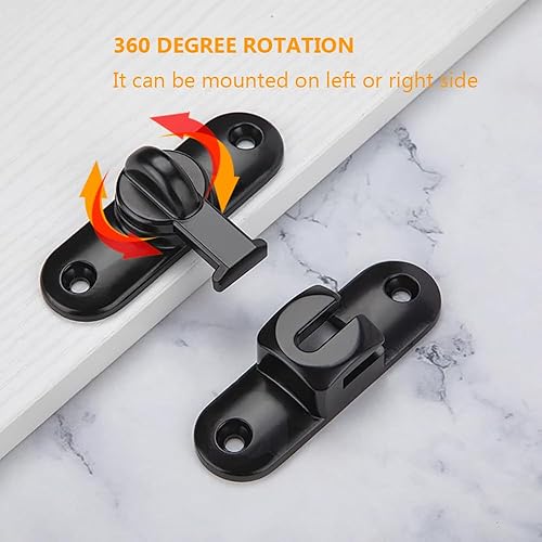 Miniatura 4 de Pestillo de puerta, cierre de puerta de 90180 grados, cerradura de puerta de granero, pestillo de cerradura de puerta corredera, pestillo de puerta
