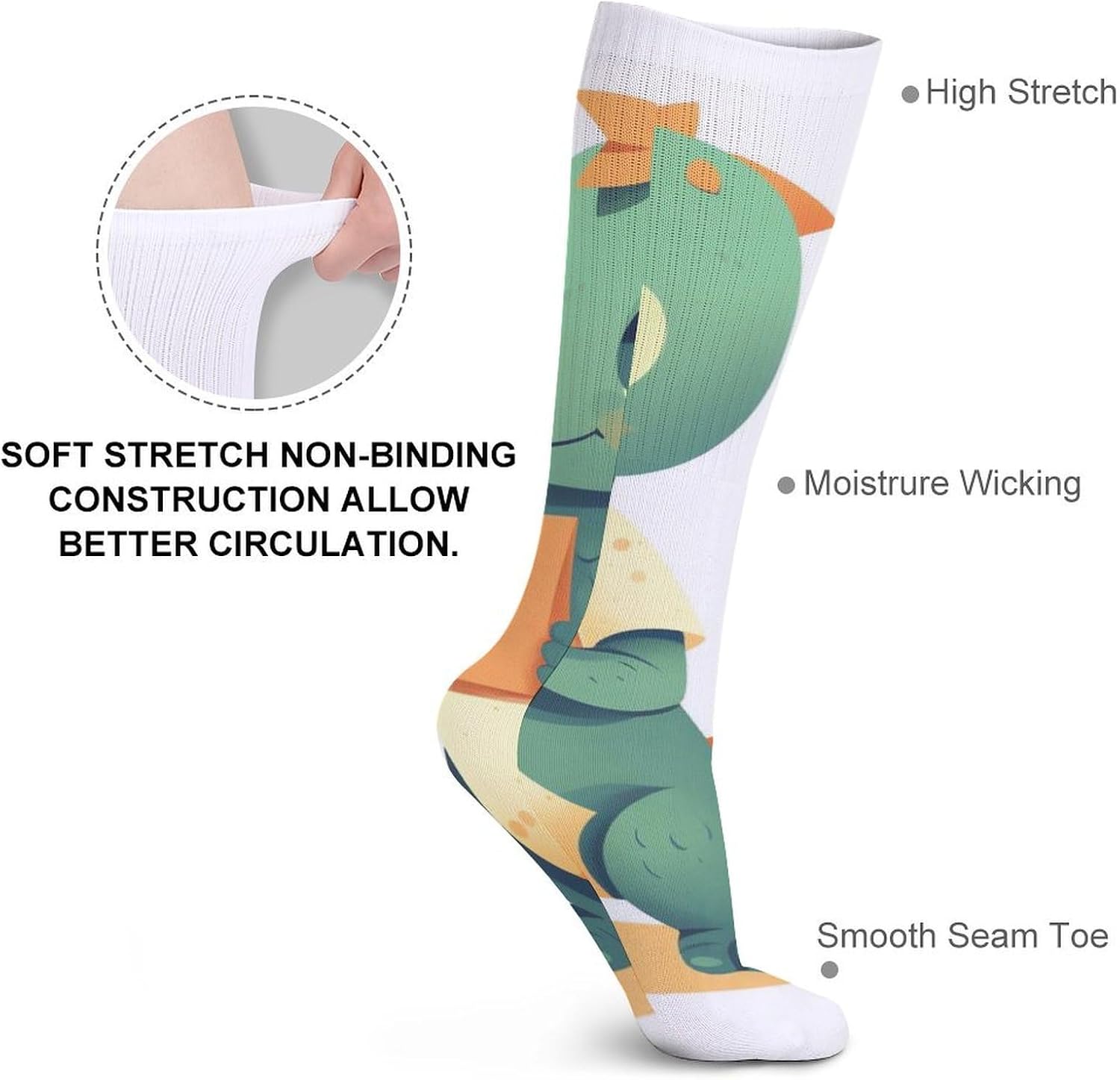 5-Pack Knee High Socks, 15.7 Inch Breathable Casual Socks Holding An Envelope Stockings for Men Women