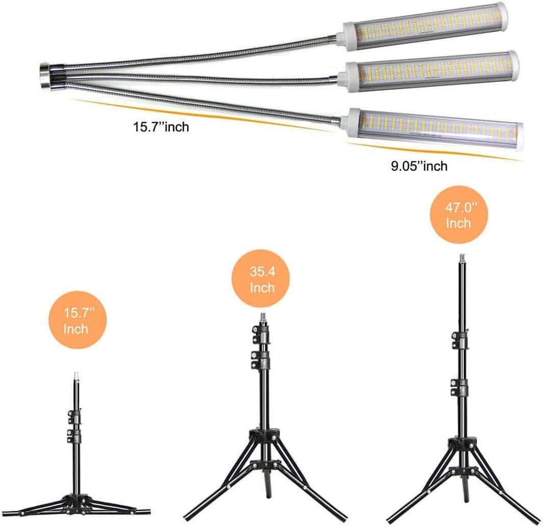 Grow Lights, LED Grow Lights for Indoor Plants - Full Spectrum 150W 315 LEDs with Adjustable Tripod Stand and Timer