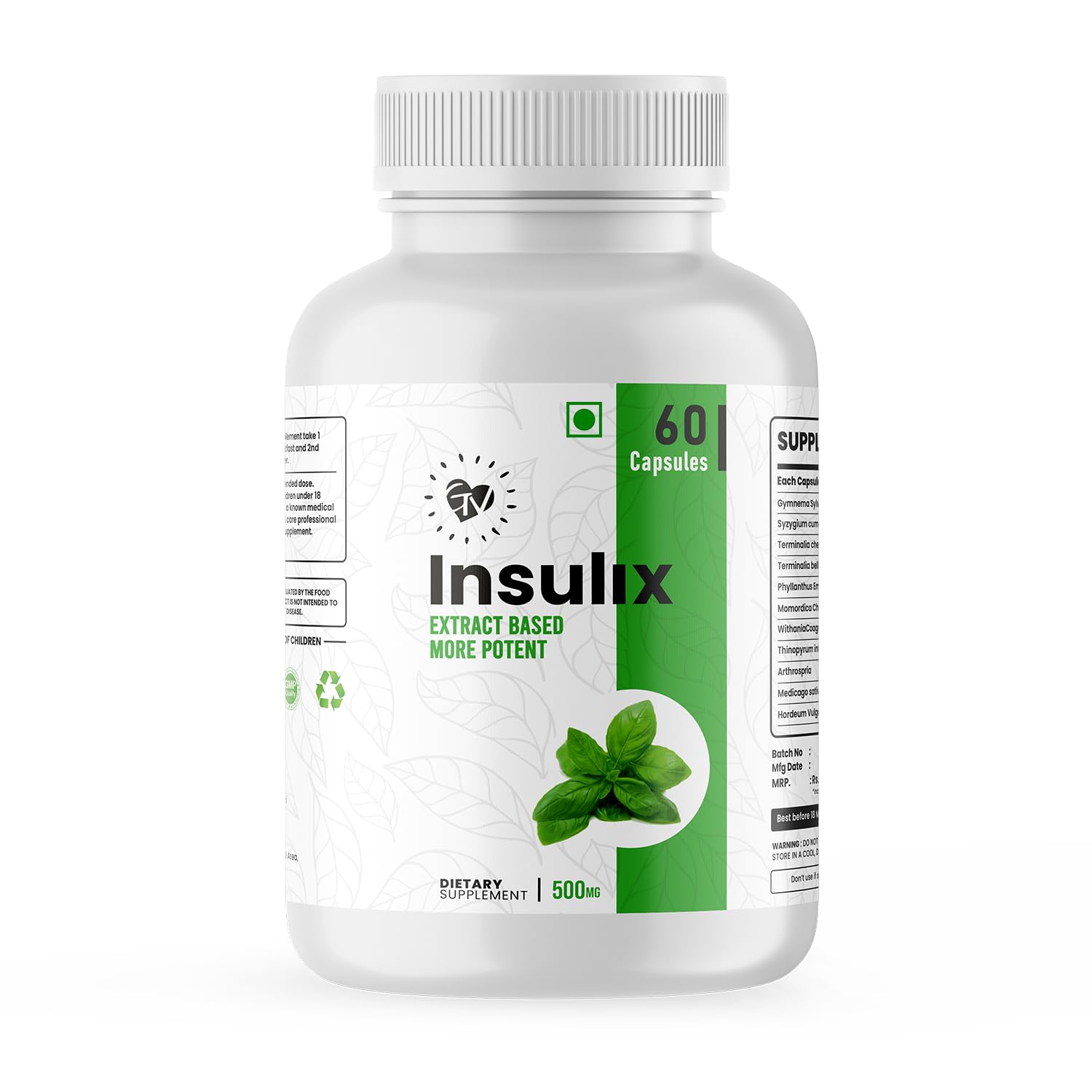 Goodveda Insulix Ayurvedic Blood Sugar Supplement, Natural Capsules with 11 Rare herbs, Promotes Healthy Digestion & Heart Health, Helps Intestinal Glucose – (Pack of 1-60 Capsules)