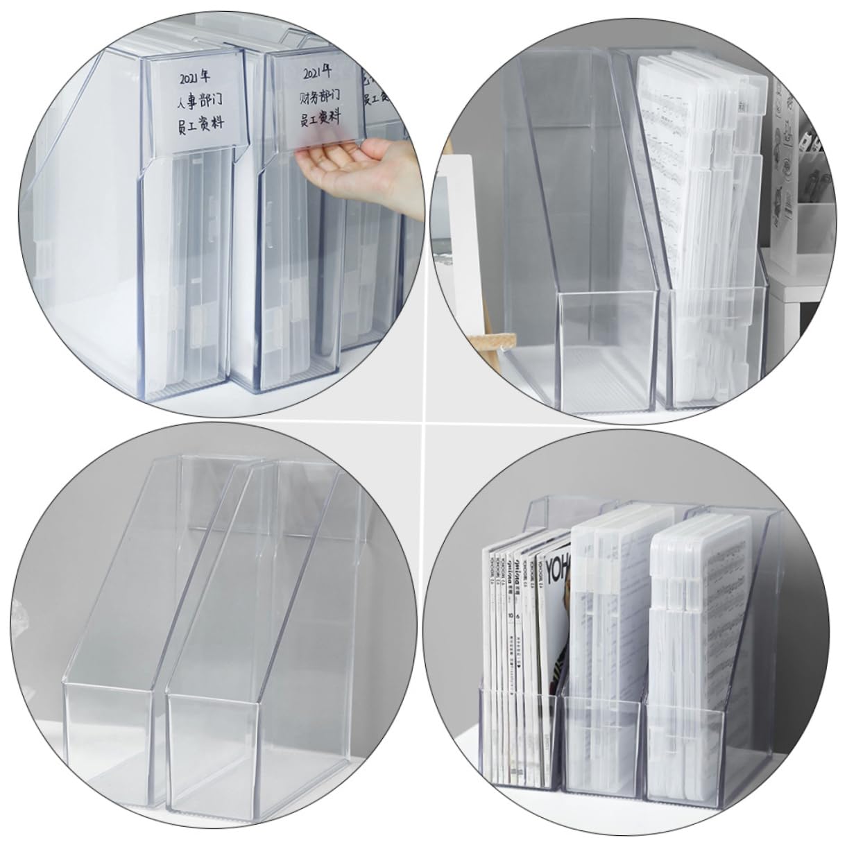 DOITOOL Practical File Racks for Desktop Acrylic Bookshelves Organize Documents Letters Folders Office Stands Boxes