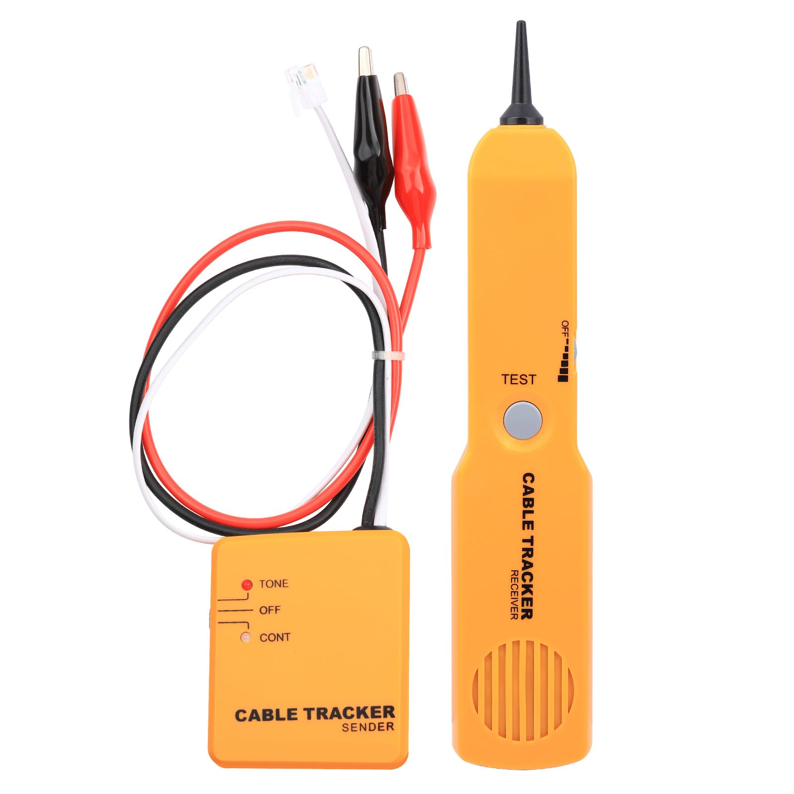 Yellow Cable Finder Tone Generator Probe Tracer Wire Tracker Cable Circuit Tester Features Alligator Clips RJ11 Plug Finding Tool-image-23