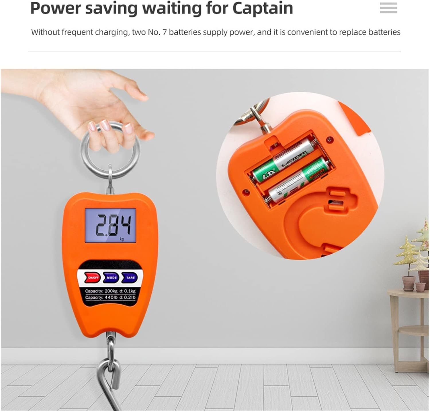 Industrial Platform scaleIndustrial Crane Scale 200kg 50gmini Crane scalePortable Digital scaleHeavy Duty Hook scaleStainless Steel Industrial Crane Scale (Black)