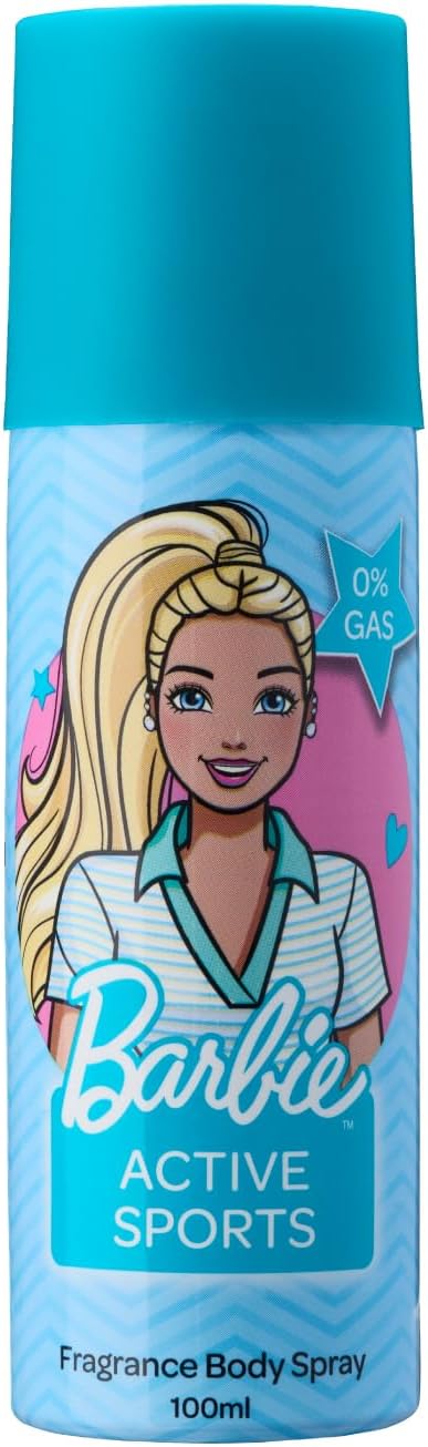 Barbie Fragrance Body Spray Active Sports For Unisex, 100ml - Fresh