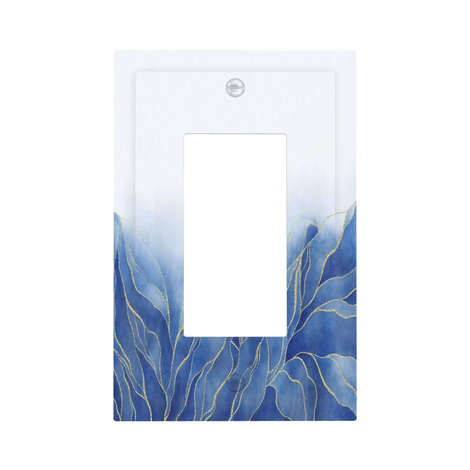 Plaque interrupteur simple motif marbre et feuille dorée pour deco cuisine