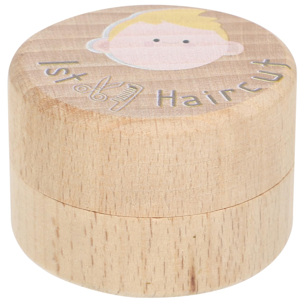 Abaodam Baby First Haircut Keepsake Box Wooden Haircut Storage Container for Boys Girls Nursery Decor 1.97X1.97X1.38In Cherished Memory Holder