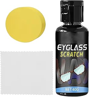 メガネ傷除去剤 - 携帯可能なポリッシュペーストを使用したクリーナー | 40グラム サングラス用傷取り剤 スポンジとクロス付き - 家庭用、オフィス用、スマートフォン画面用、車の窓用、フロントガラス用、カメラ用、ミラー用