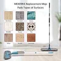 Vista 7 de 5 Pack Reusable Mop Pads for Swiffer PowerMop - MEXERRIS Microfiber Mop Refills Washable Mop Pads Refills Household Replacement Mop Pads for Swiffer